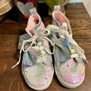 High Top Sequin Bow JoJo Siwa Sneakers Sparkly Glittery Girly